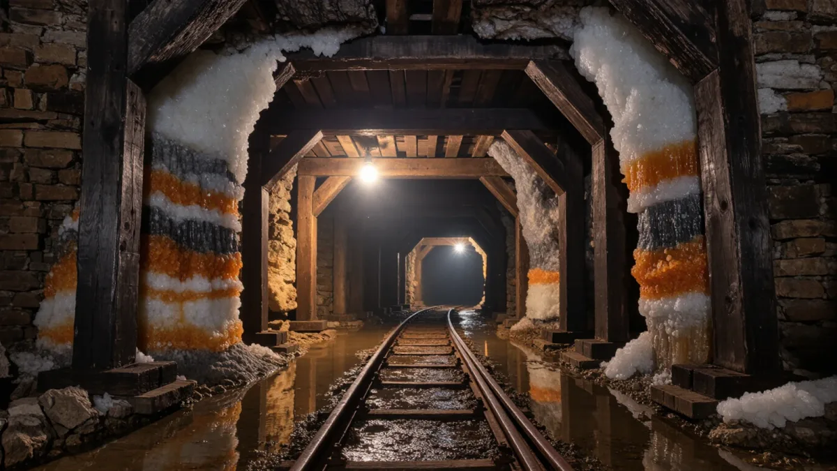 The salt that still leaves the mountain at Hallstatt
