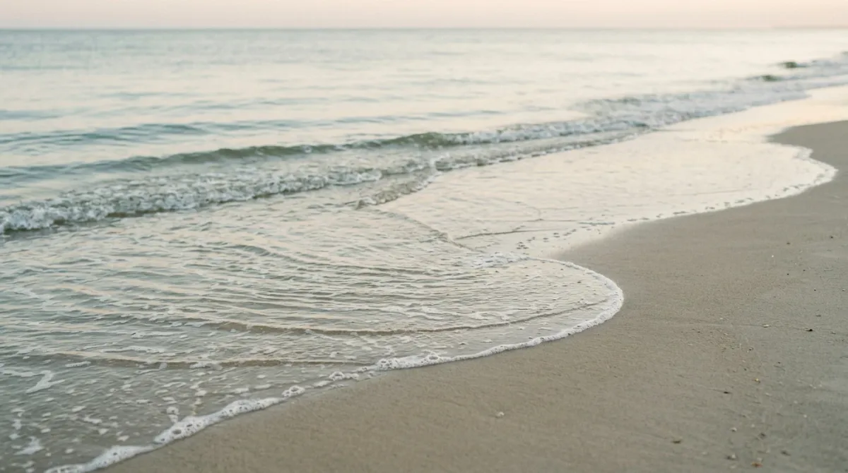 Breaking waves with a calm gap beyond