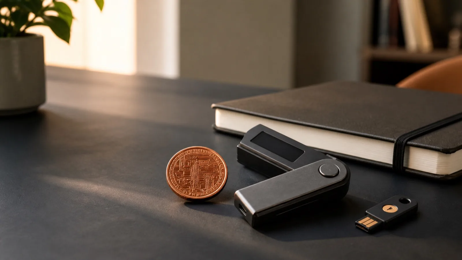 Bitcoin self-custody hardware wallet illustration