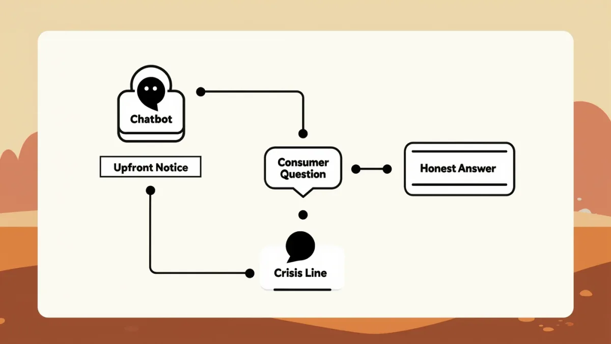 Infographic of disclosure triggers from consumer question to chatbot notice