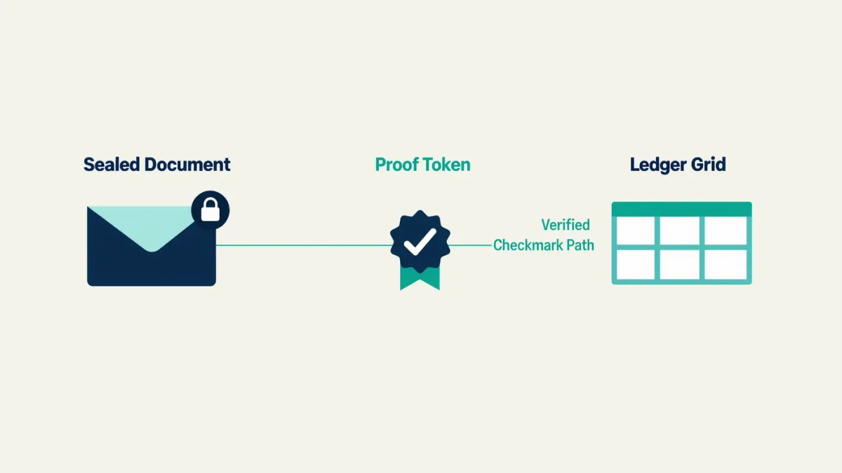 Infographic of a credential proven without revealing underlying document