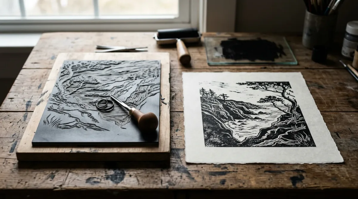 Laura Boswell Carves Her Print Blocks Away to Capture Scotland's Wild Coastline