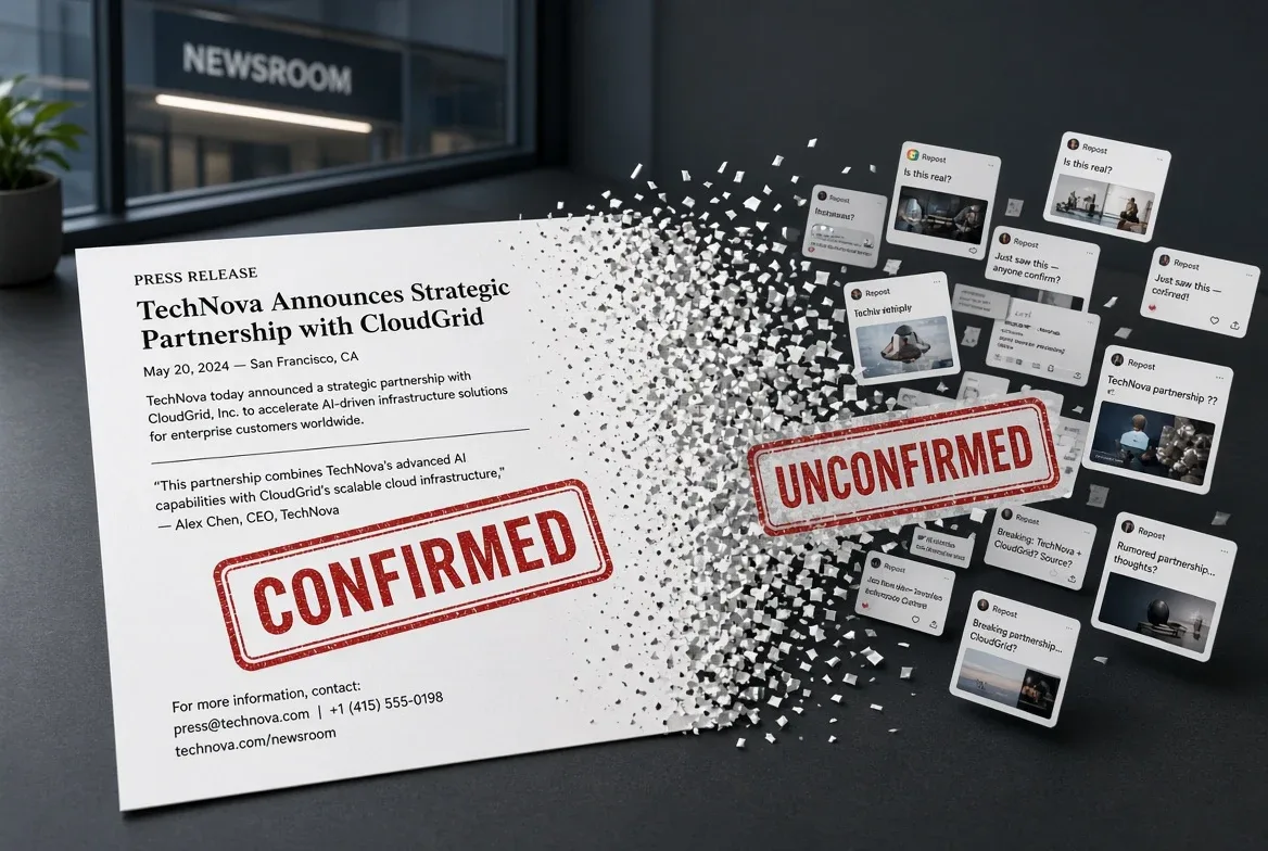 Verify a viral company announcement in four checks