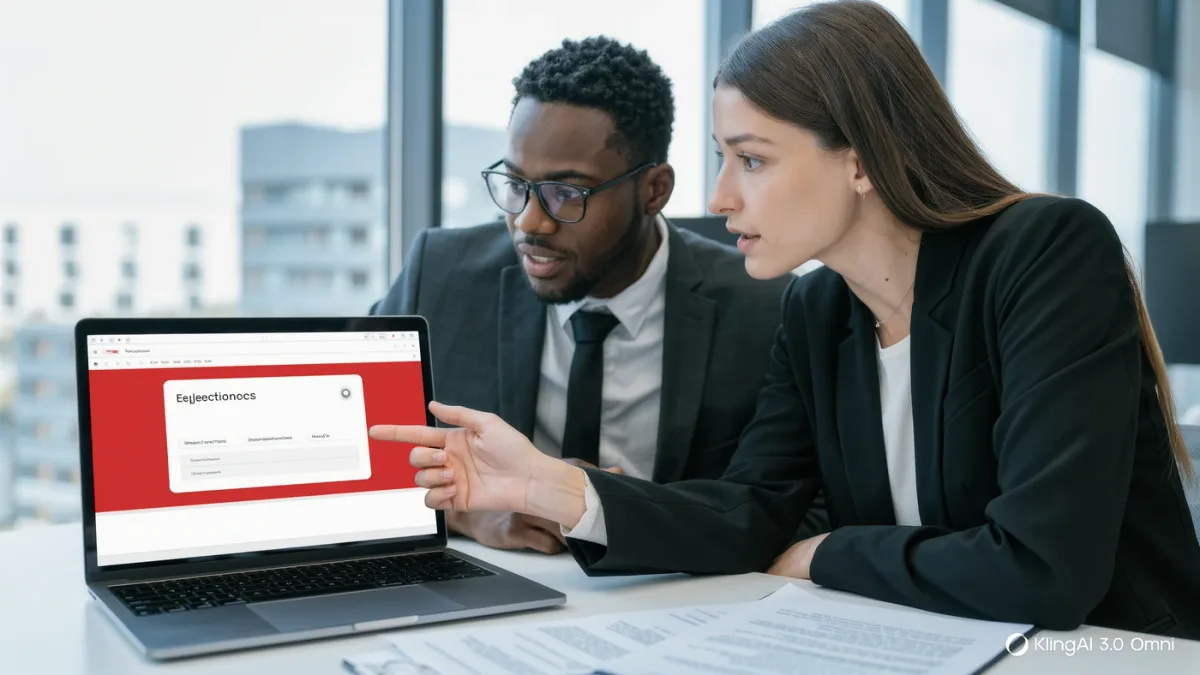 Product and compliance leads reviewing a rejection notice together