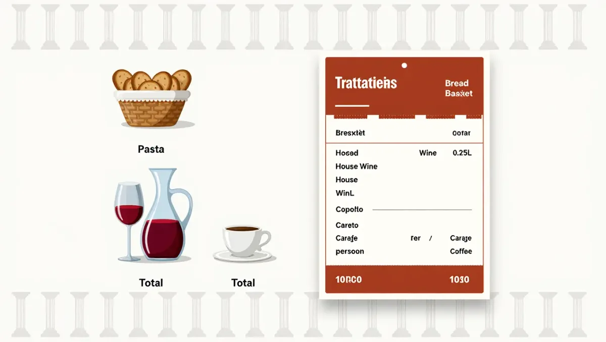 Roman trattoria etiquette: the coperto, the house wine, and how the bill works