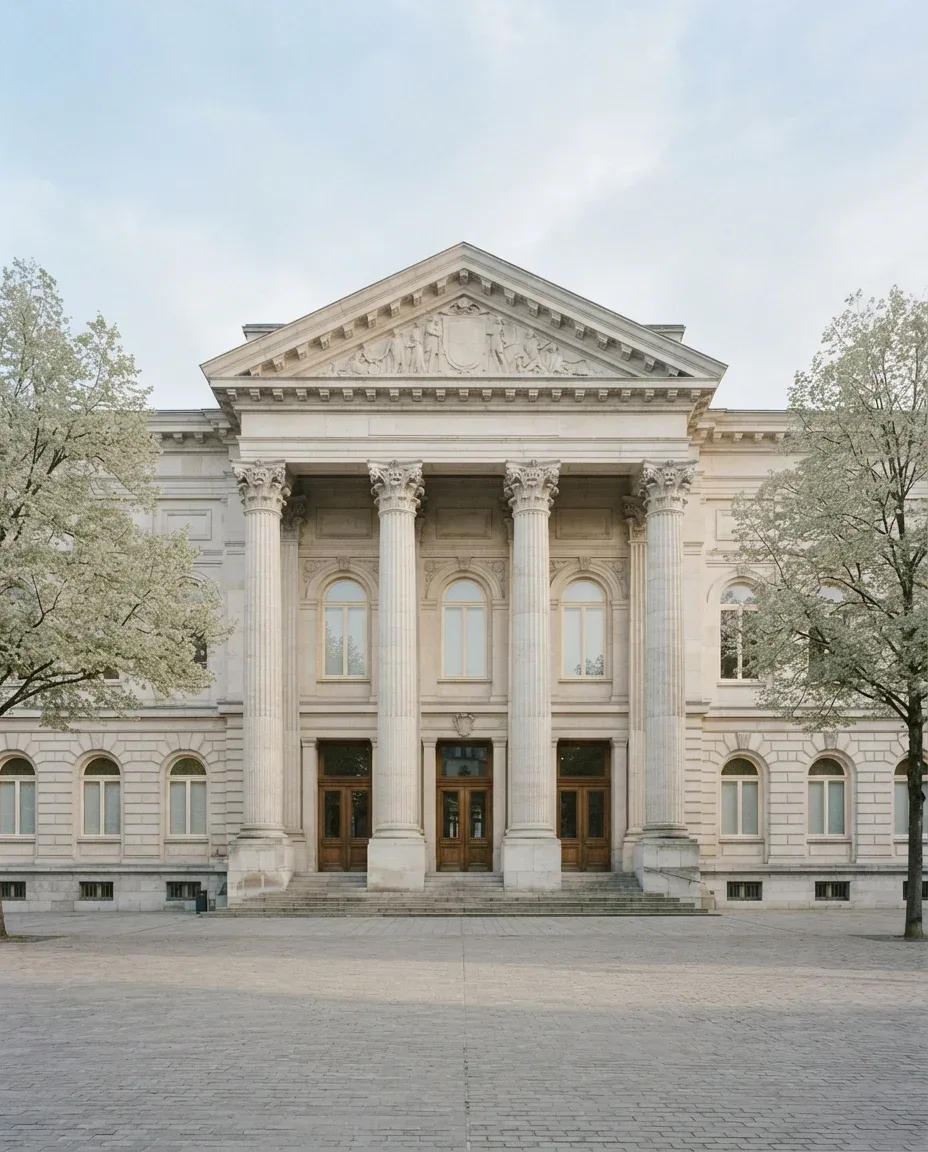 Federal Reserve building facade in late afternoon light