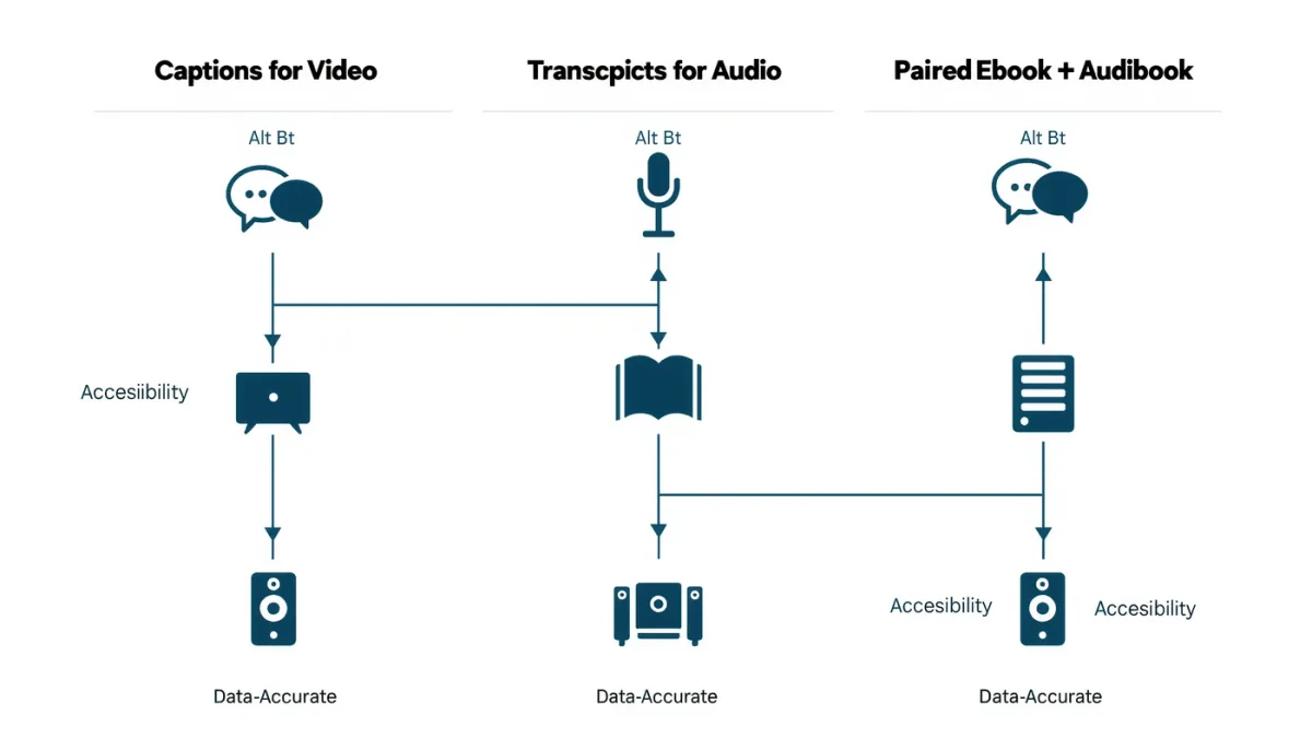 Infographic of text alternatives for spoken audio