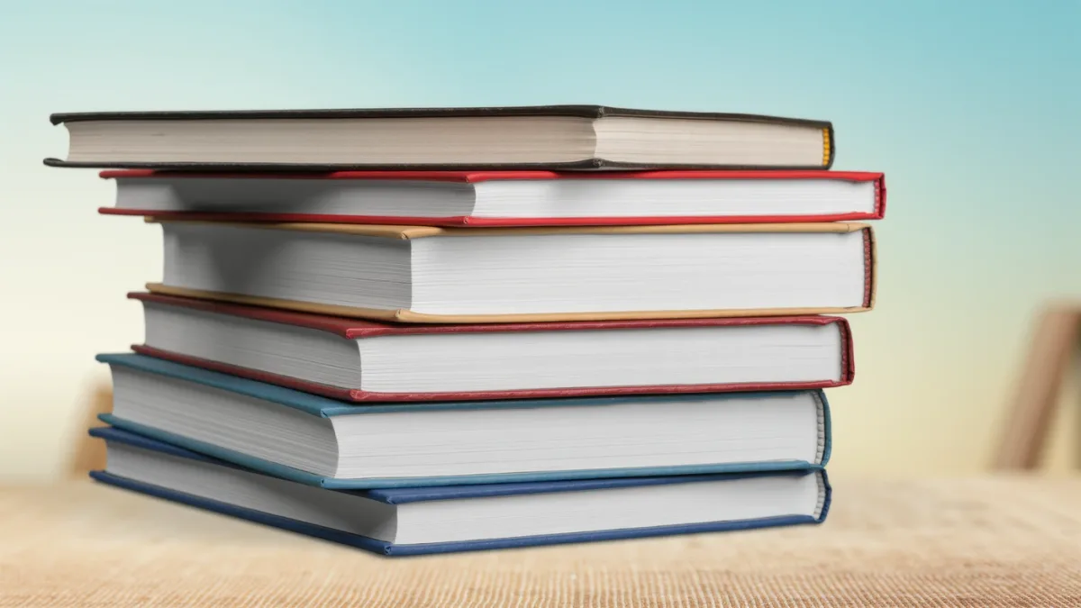 Stack of same novel in several translated editions close-up