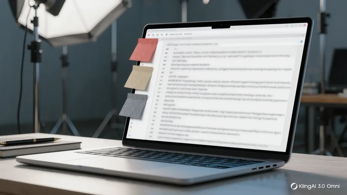 Close-up of an inbox list on a laptop screen with three colored labels