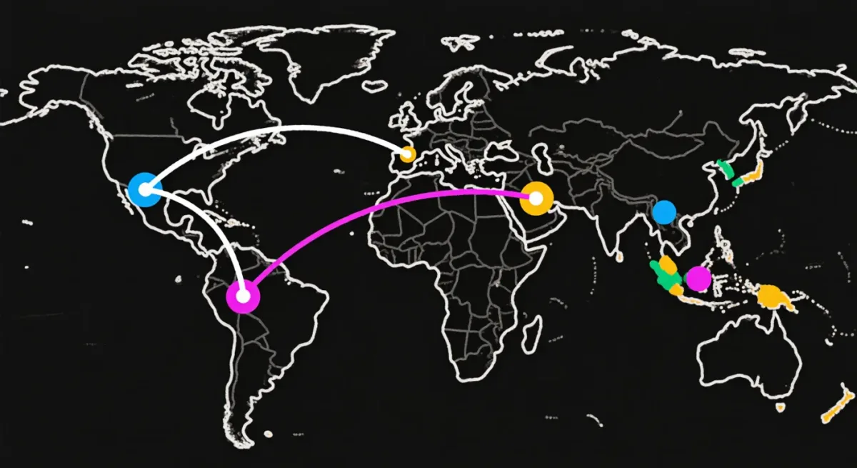Flat infographic of Pacific Alliance trade flows