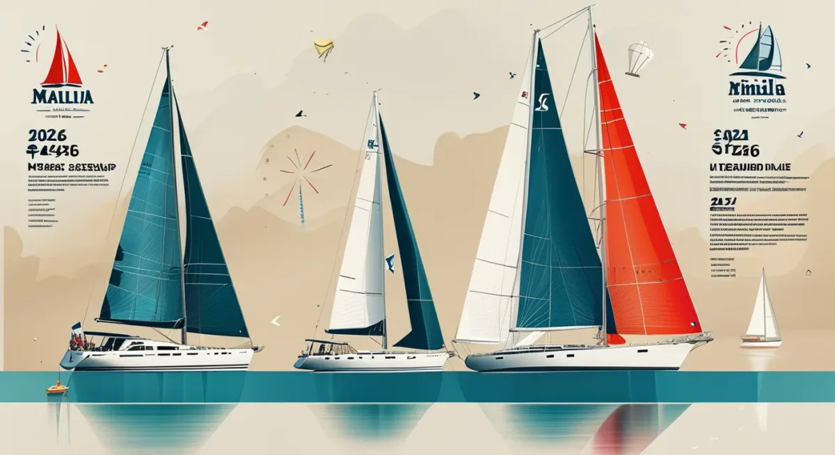 Infographic timeline of June 2026 Mediterranean regatta calendar