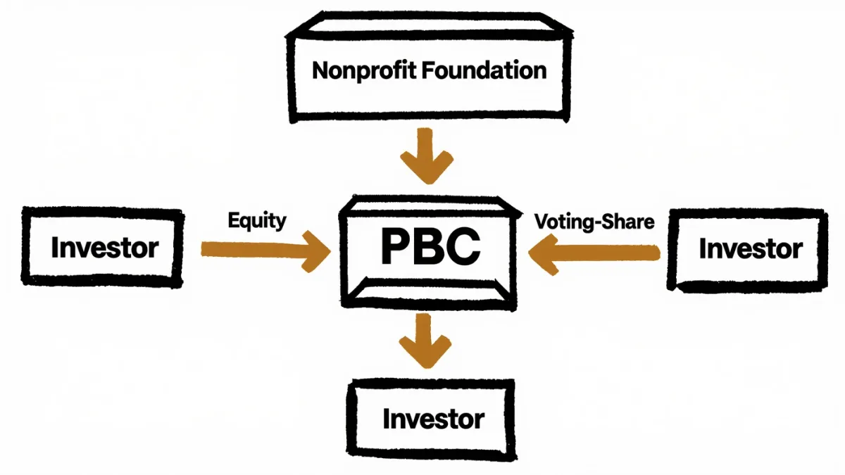 Diagram of OpenAI's new corporate structure with the foundation atop the PBC