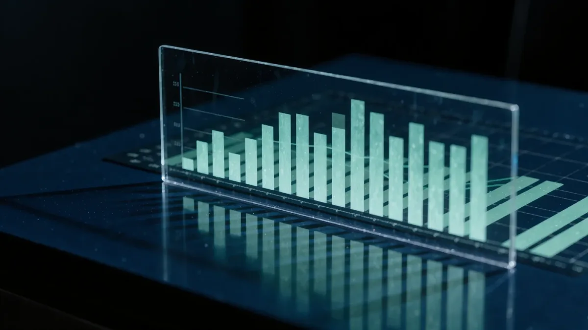 Abstract data aggregates forming over blurred rows of sealed records