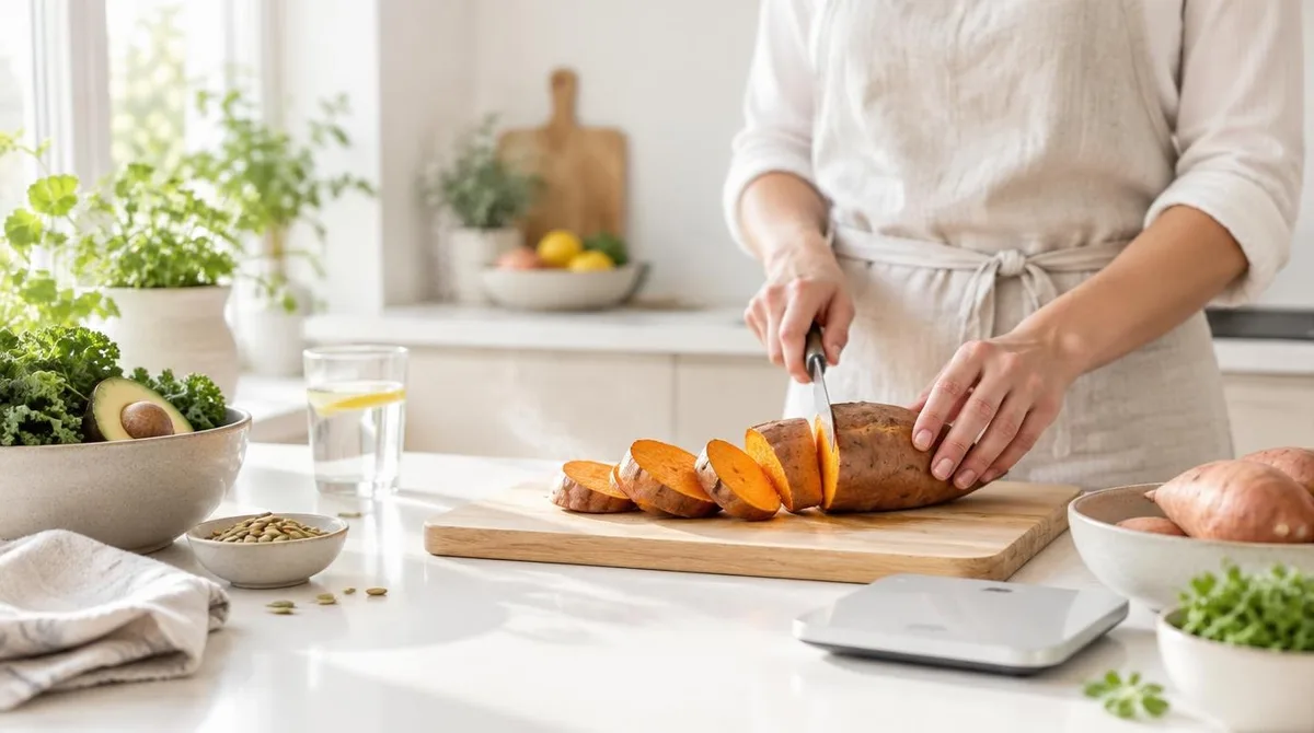 Sweet potato nutrition: what one medium baked serving provides