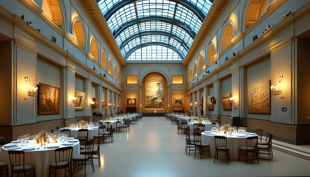 Split infographic comparing museum gala and charity ball revenue mechanics