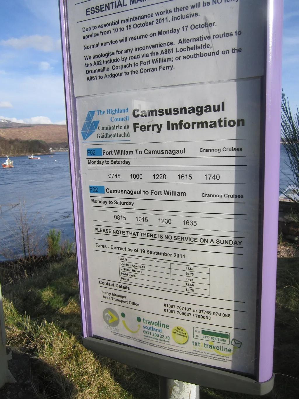 How to read a ferry timetable like a local
