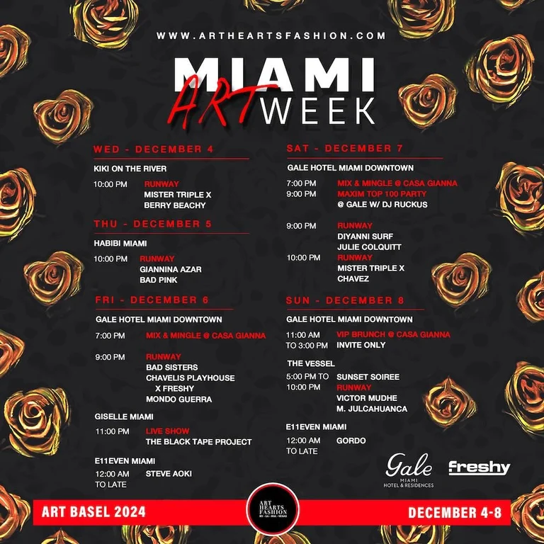 Art Hearts Fashion Showcases Style, Art, and Star Power at Miami Art Week 2024