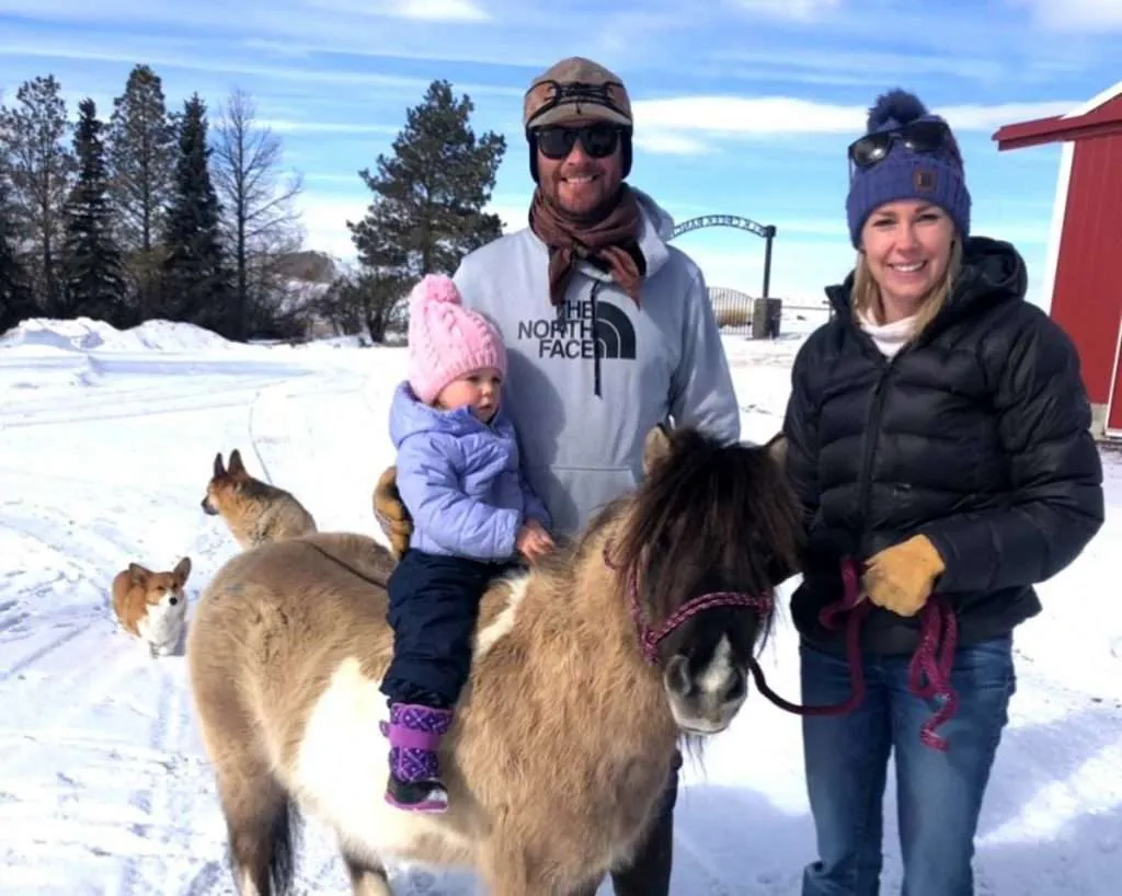 Ranch broker Caleb Campbell with his family