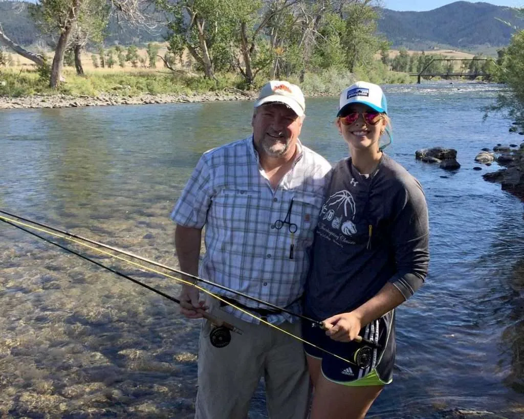 Montana ranch broker Jim Toth fishing with daughter Emerald