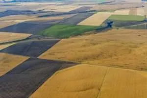 p3968300829 - Western Ranch Brokers Aerial view of plots of farmland in Bozeman Montana