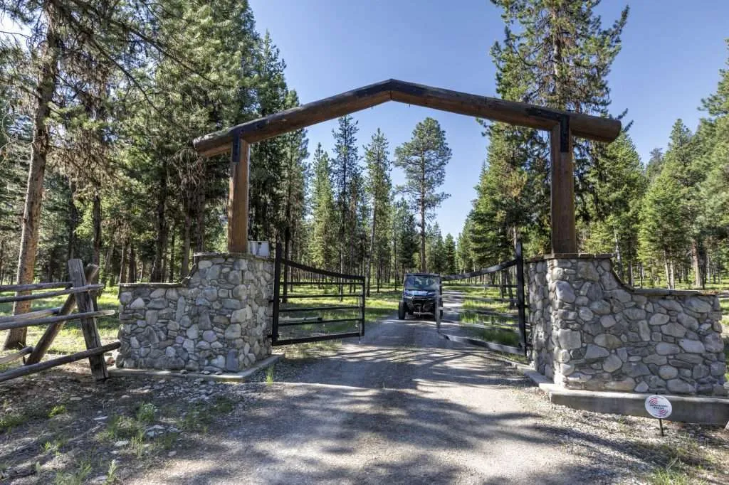 Gated entrance to a Montana ranch