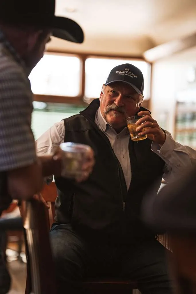Jim Toth enjoying whiskey with Bill Boyce.