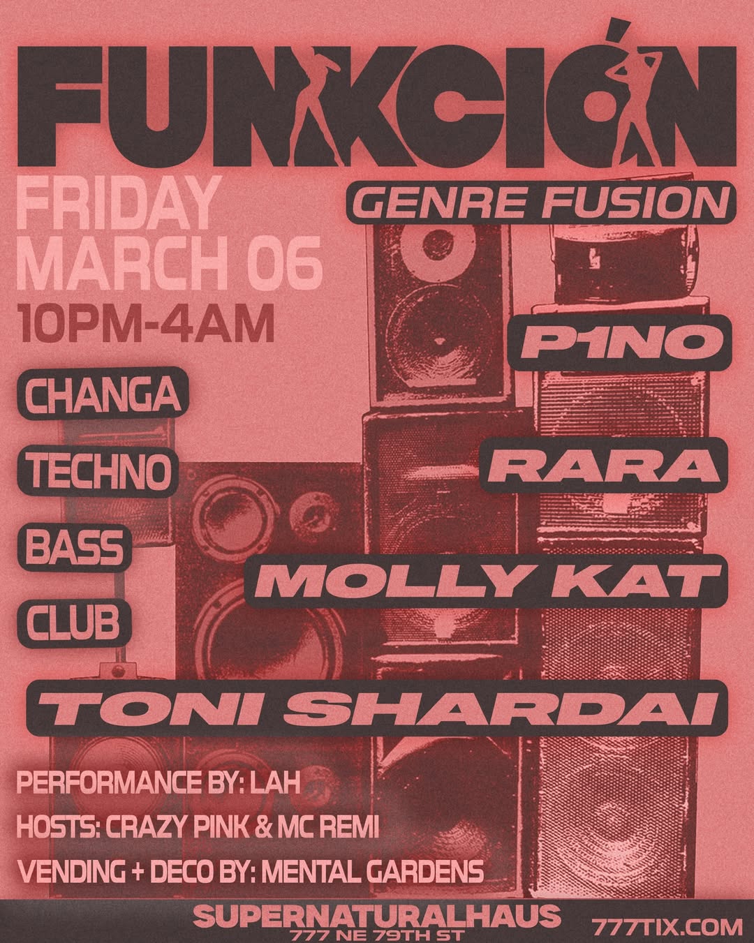 Flyer for FUNKCIÓN GENRE FUSION