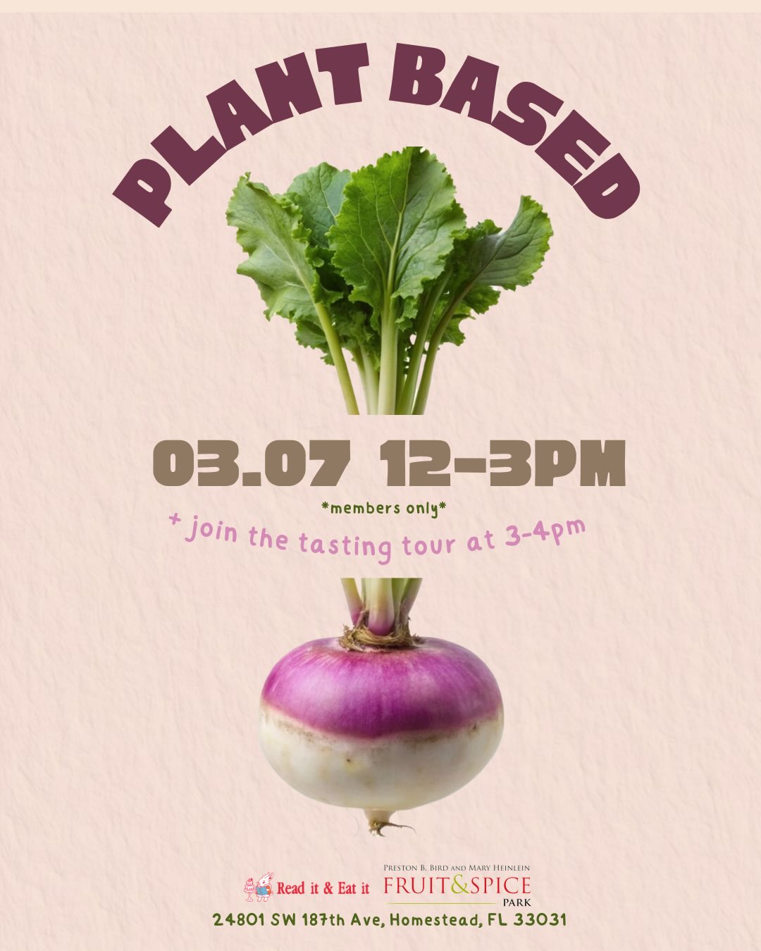 Flyer for Plant Based *members only*