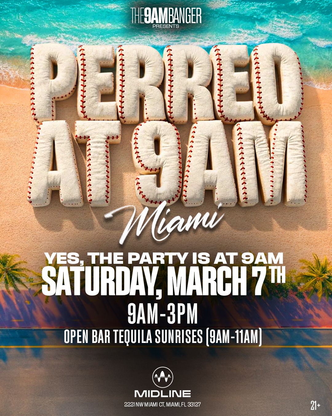 Flyer for PERREO at 9AM