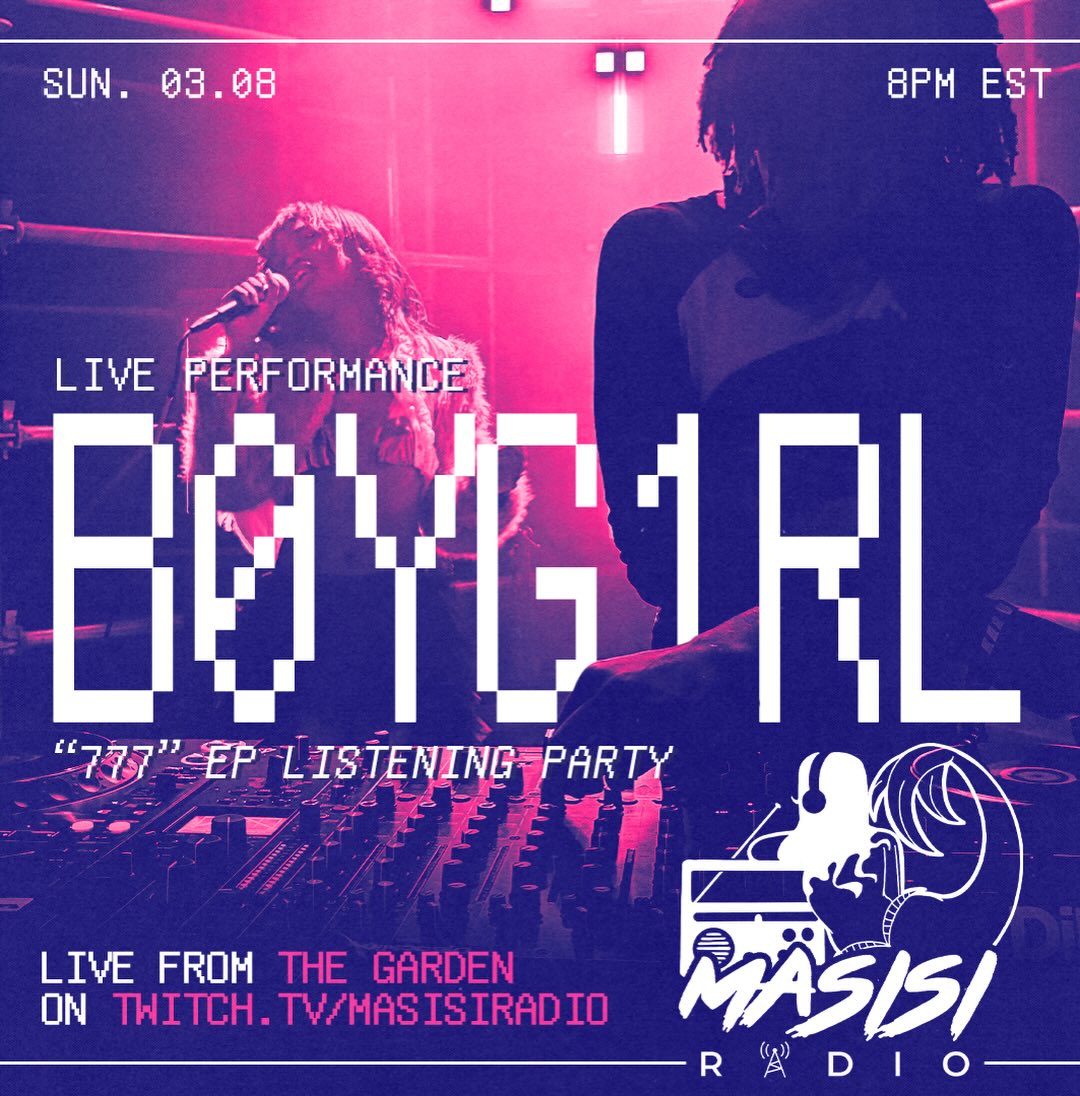 Flyer for B0YG1RL 777 EP Release Party