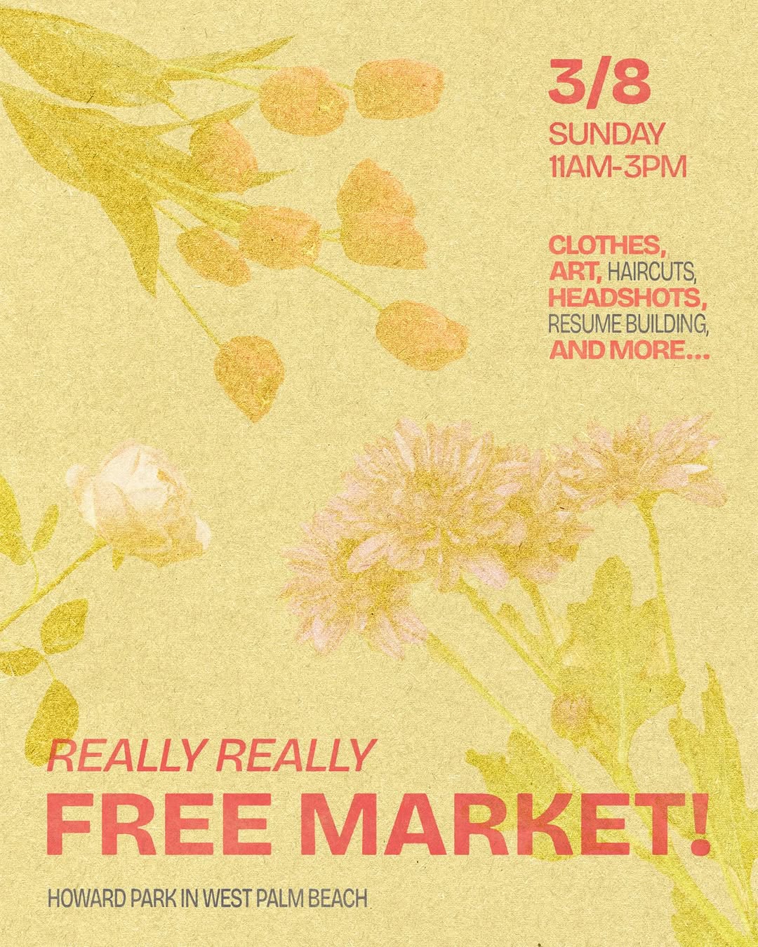 Flyer for Really Really FREE MARKET!
