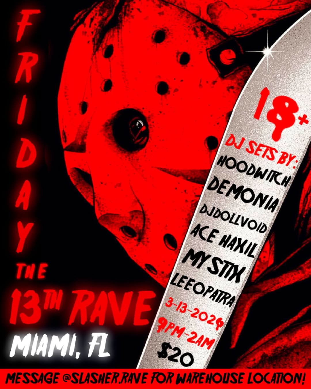 Flyer for FRIDAY THE 13TH RAVE
