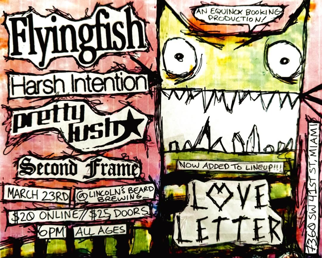 Flyer for Flying Fish + Harsh Intention +