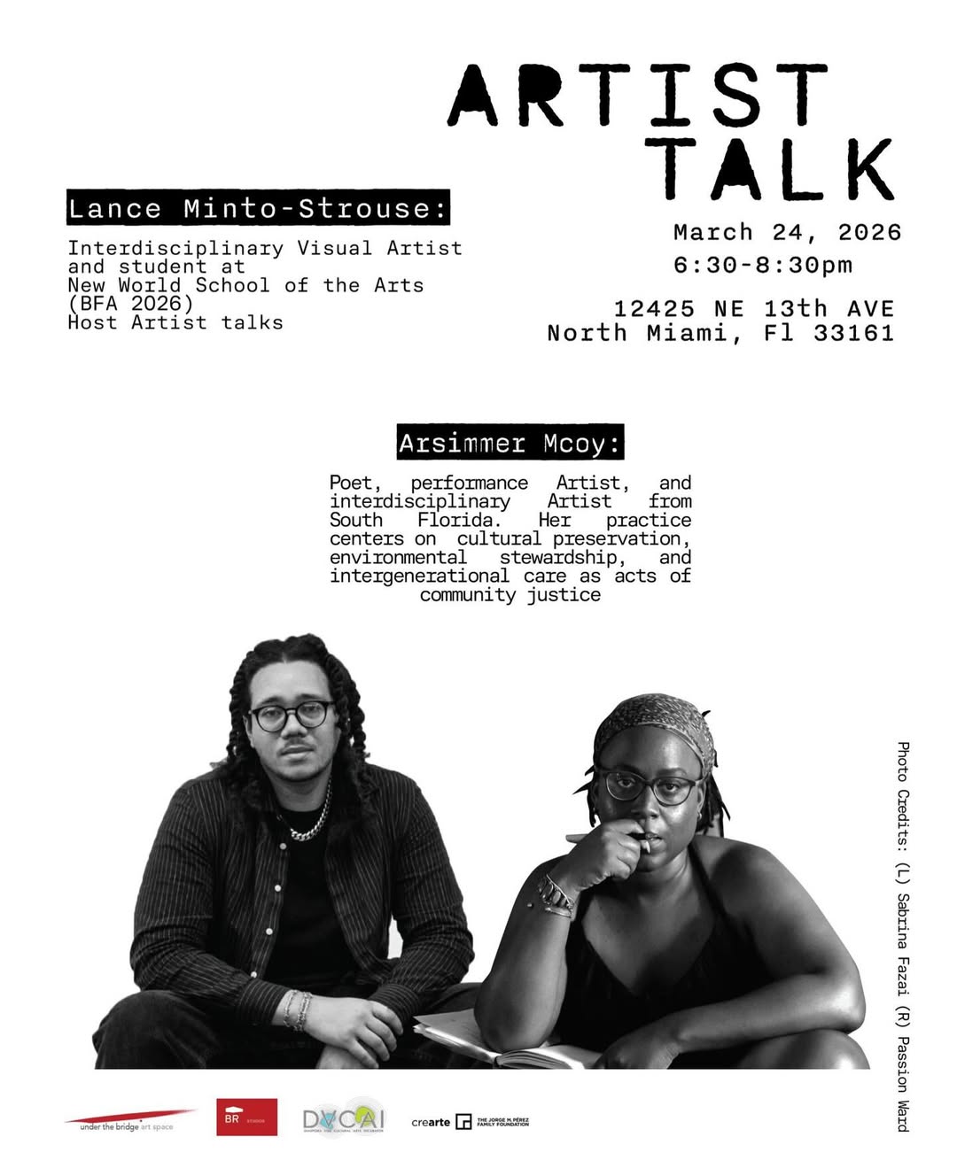 Flyer for Artist Talk