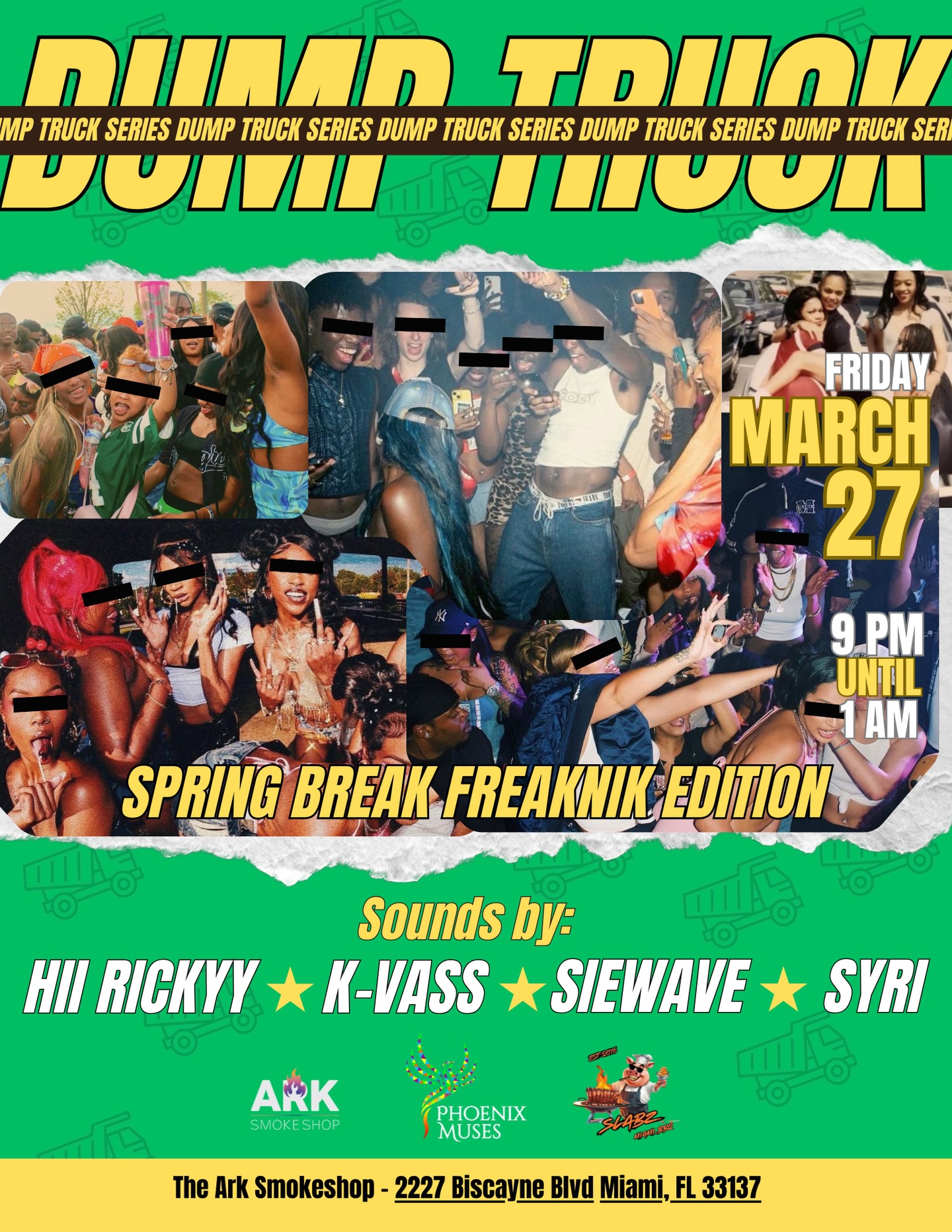Flyer for Dump Truck: Spring Break Freaknik Edition