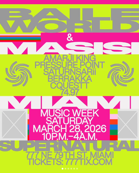 Flyer for BAILE WORLD & MASISI