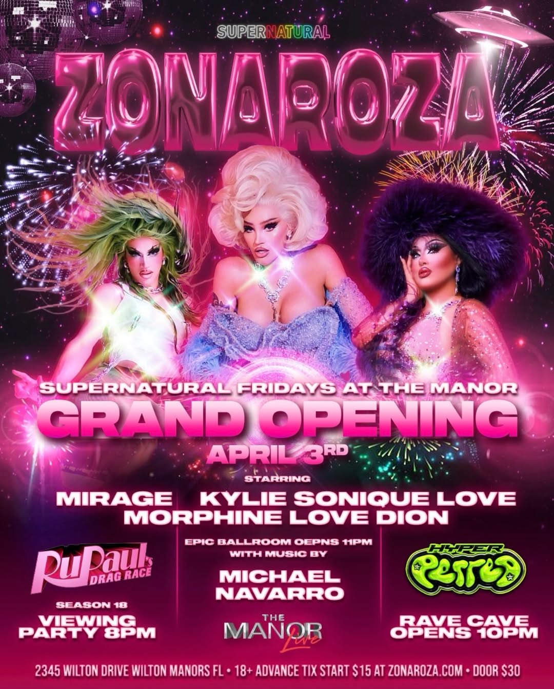 Flyer for ZONAROZA: Grand Opening