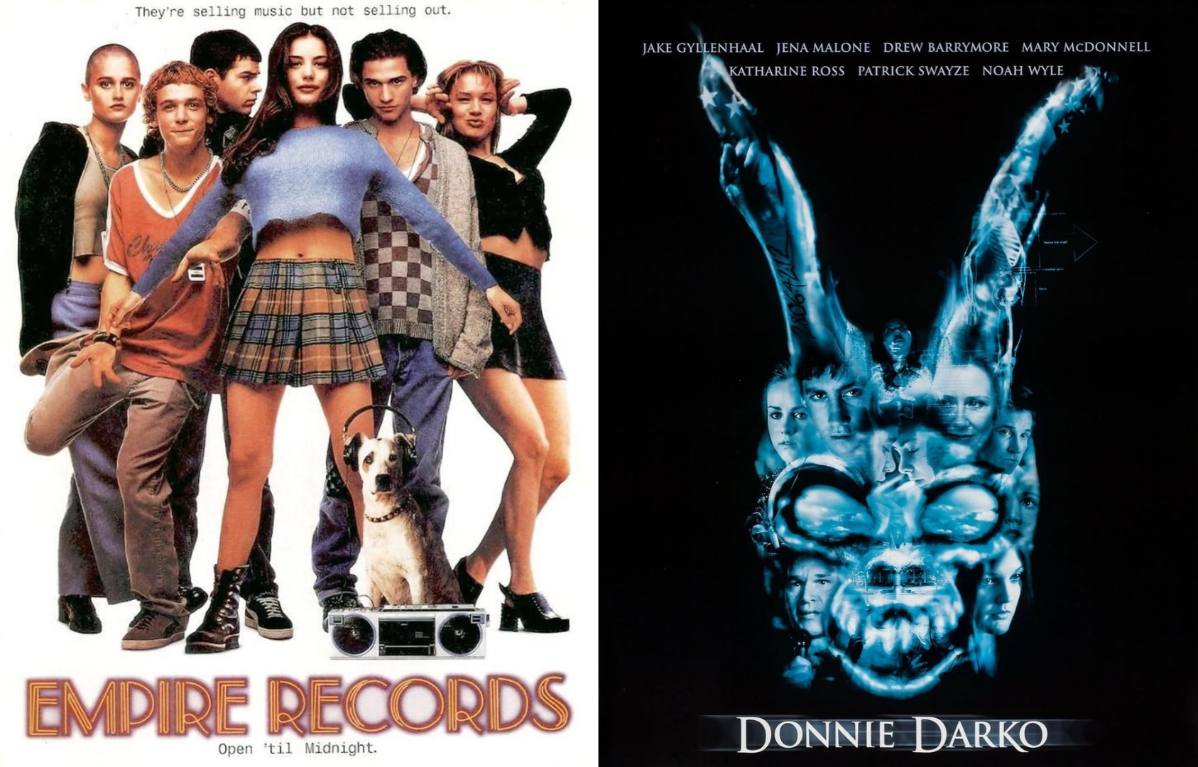 Flyer for DOUBLE FEATURE: Empire Records ('95) + Donnie Darko ('01)