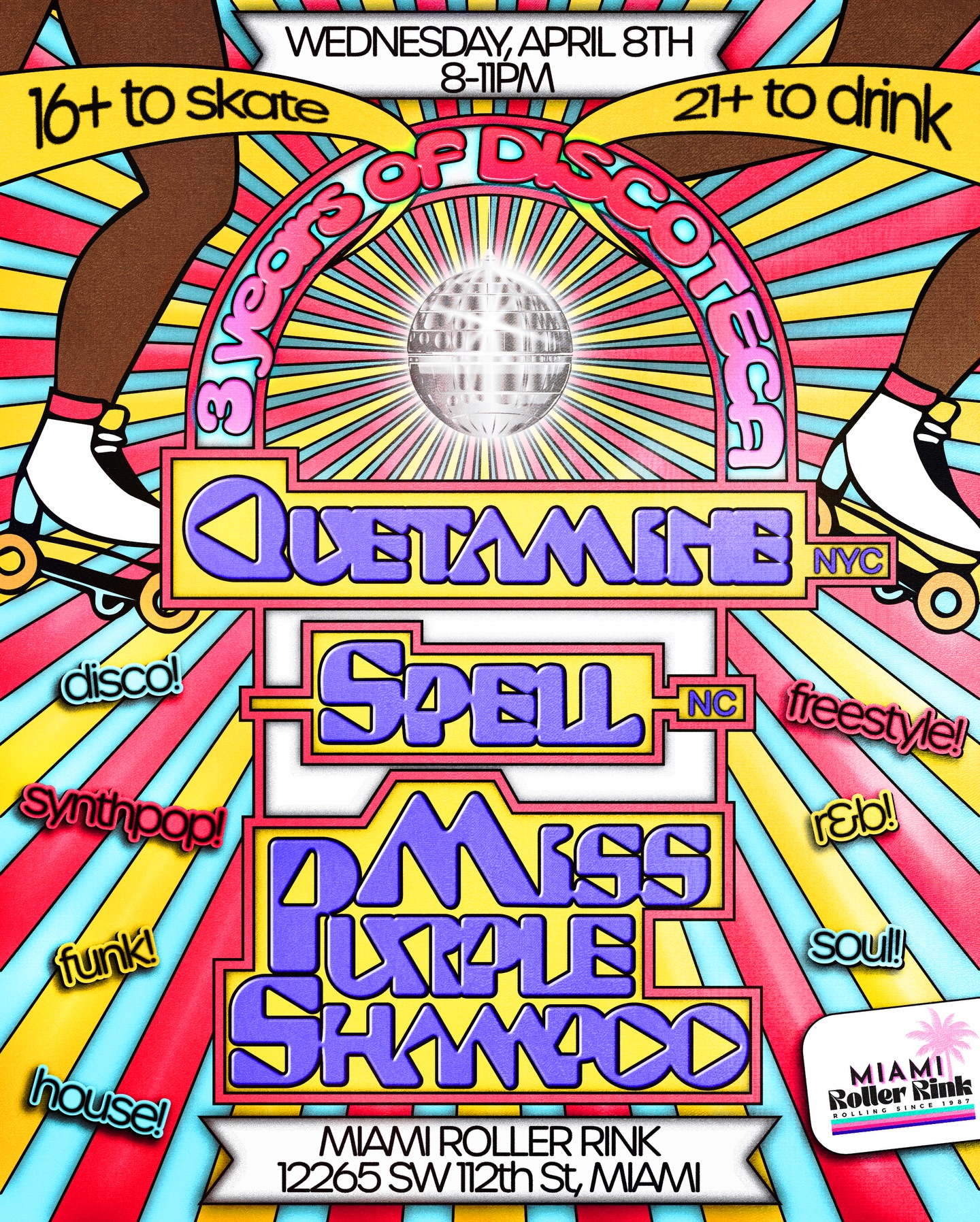 Flyer for 3 Years of Discoteca: Skate Night