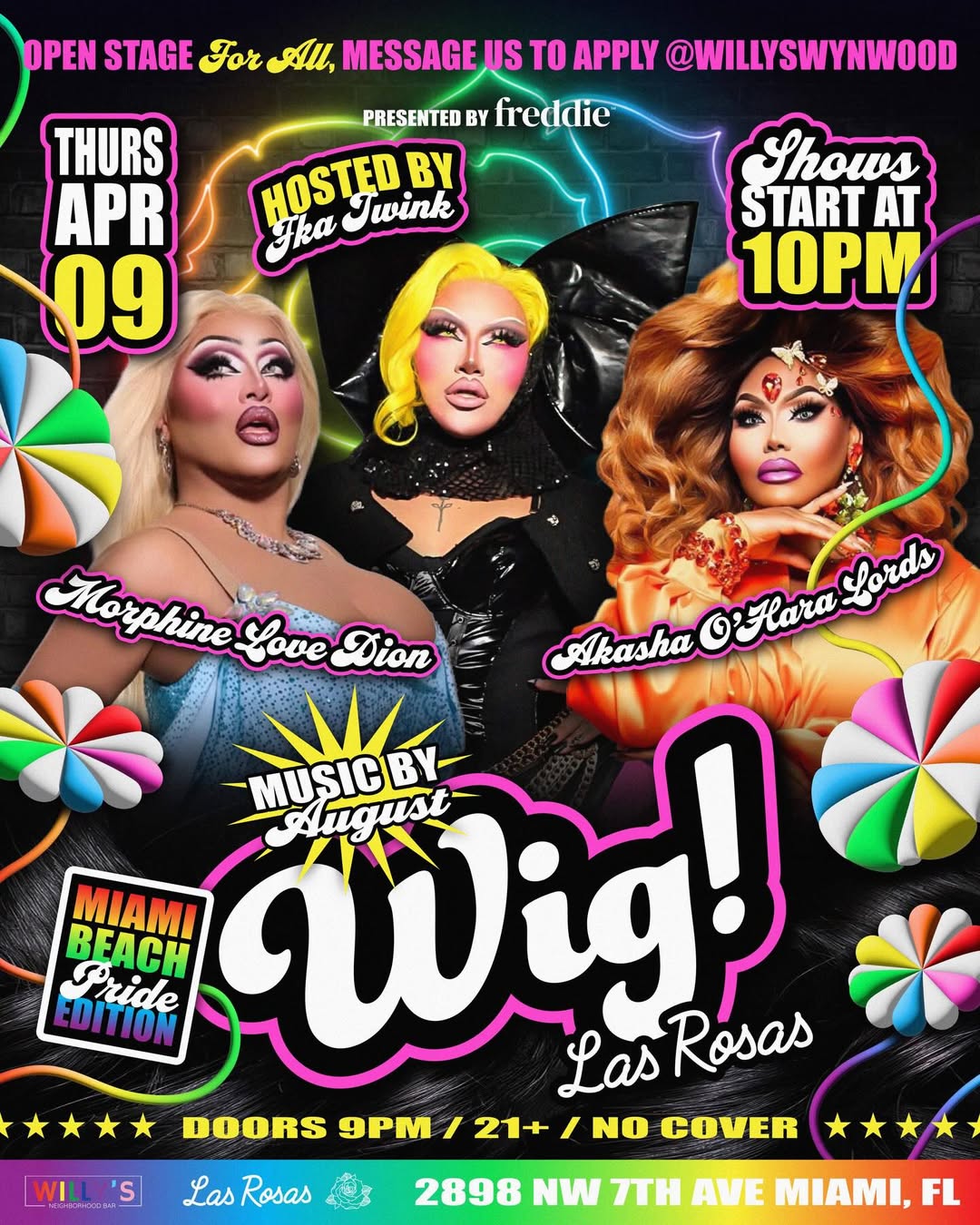 Flyer for Wig! Miami Beach Pride Edition