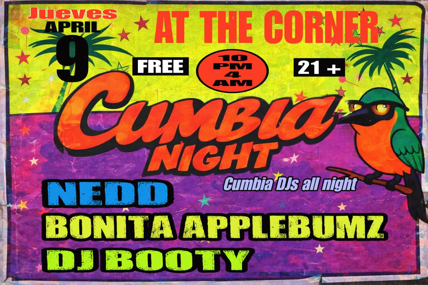 Flyer for Cumbia Night