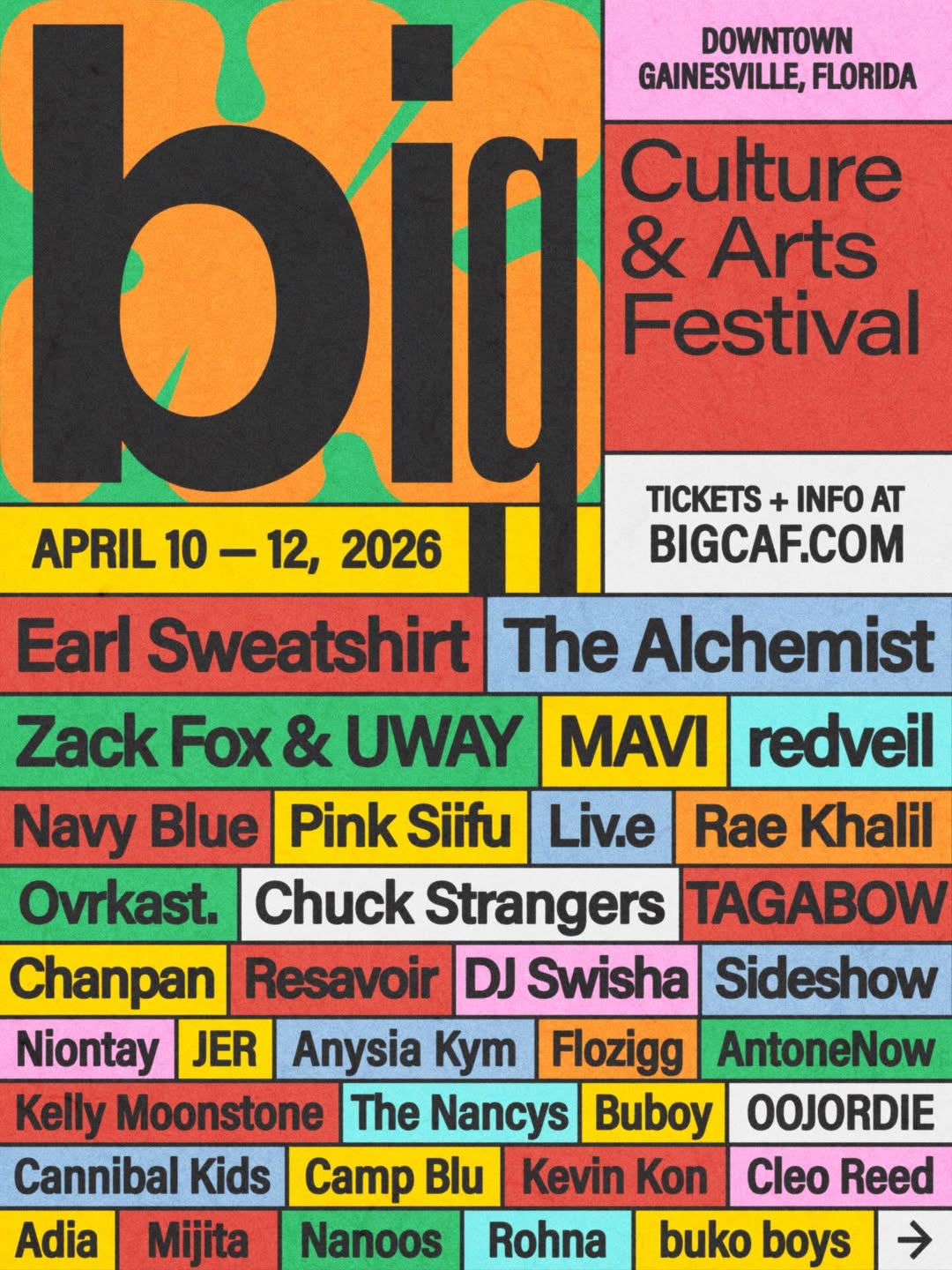 Flyer for Big: Arts & Culture Festival