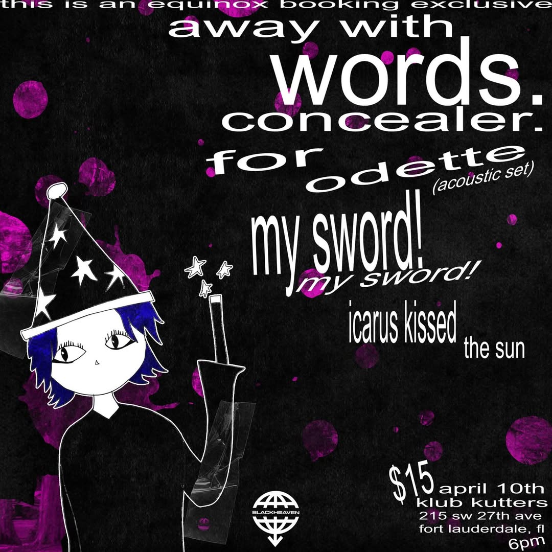 Flyer for away with words + concealer +