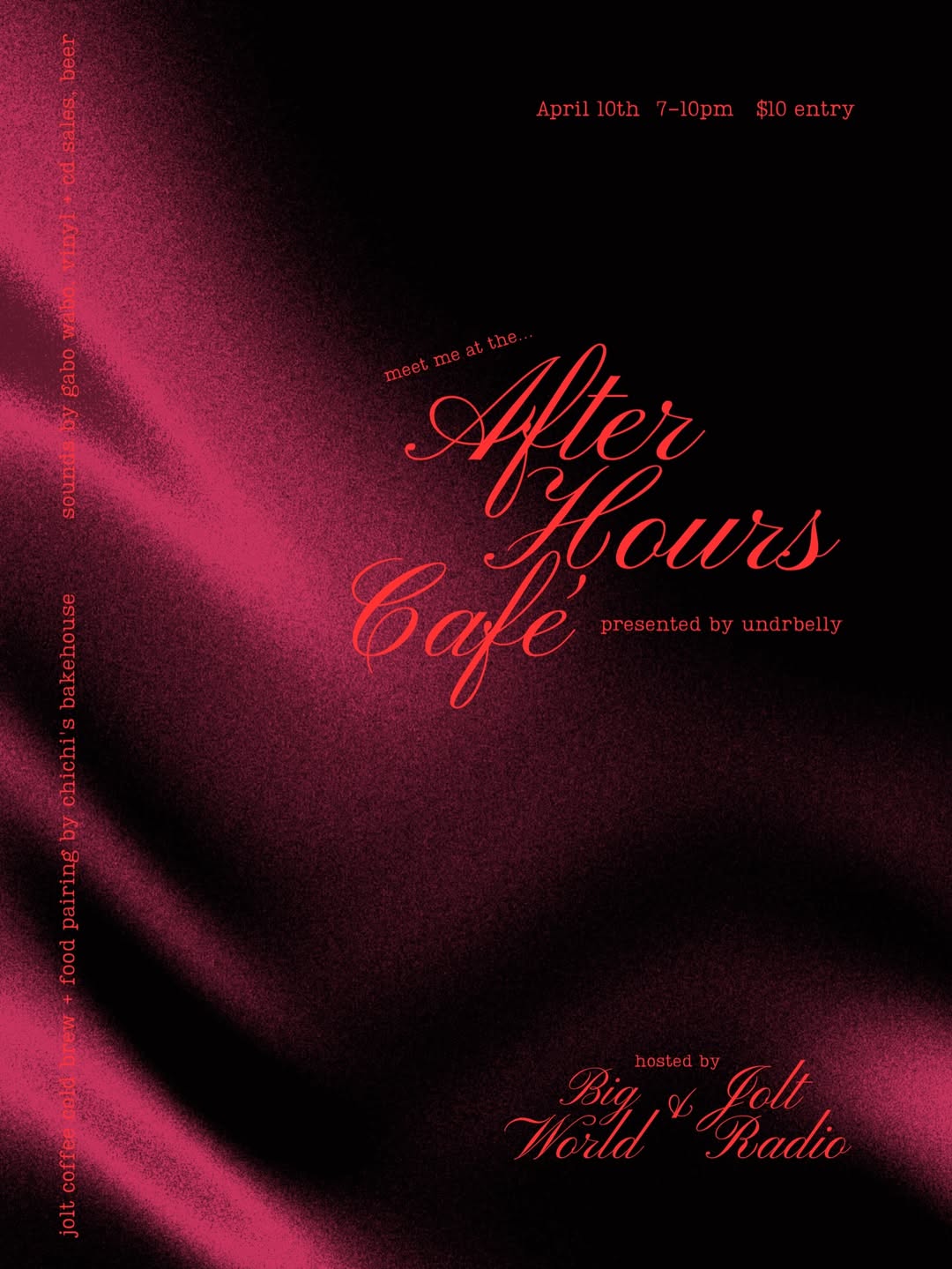 Flyer for After Hours Café