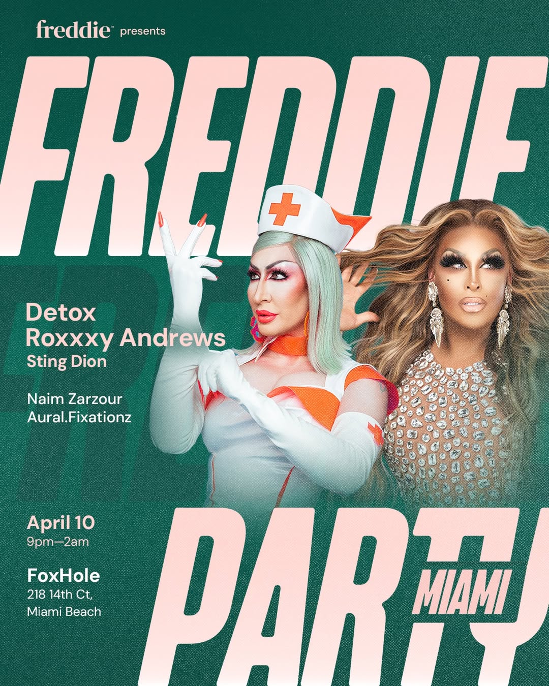 Flyer for Freddie Party Miami