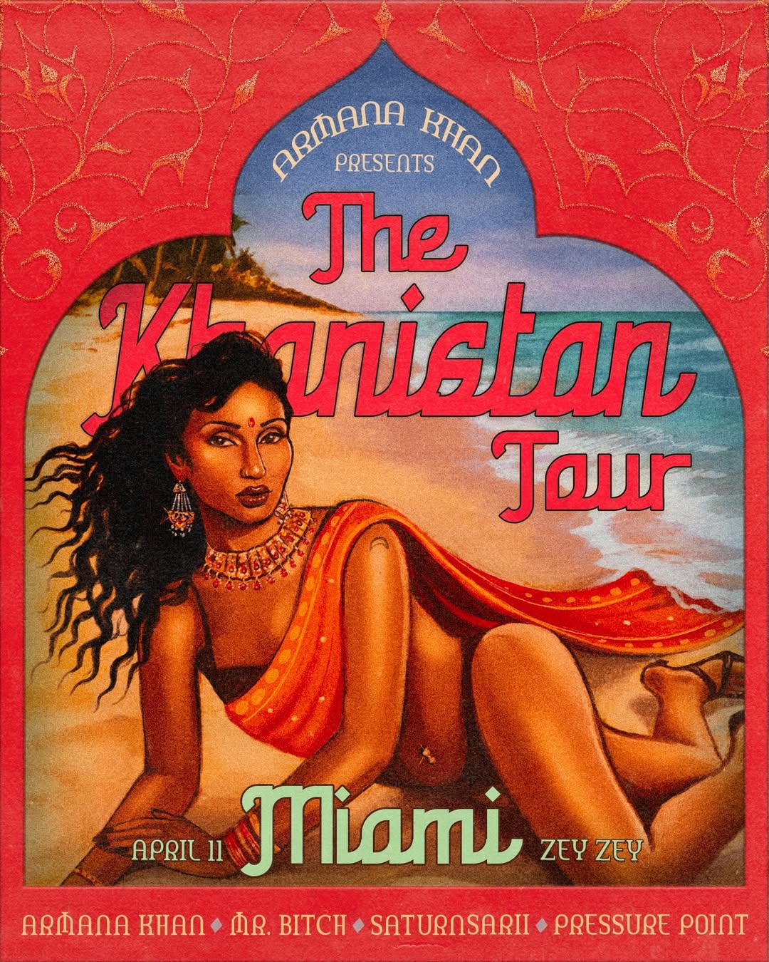 Flyer for The Khanistan Tour Miami