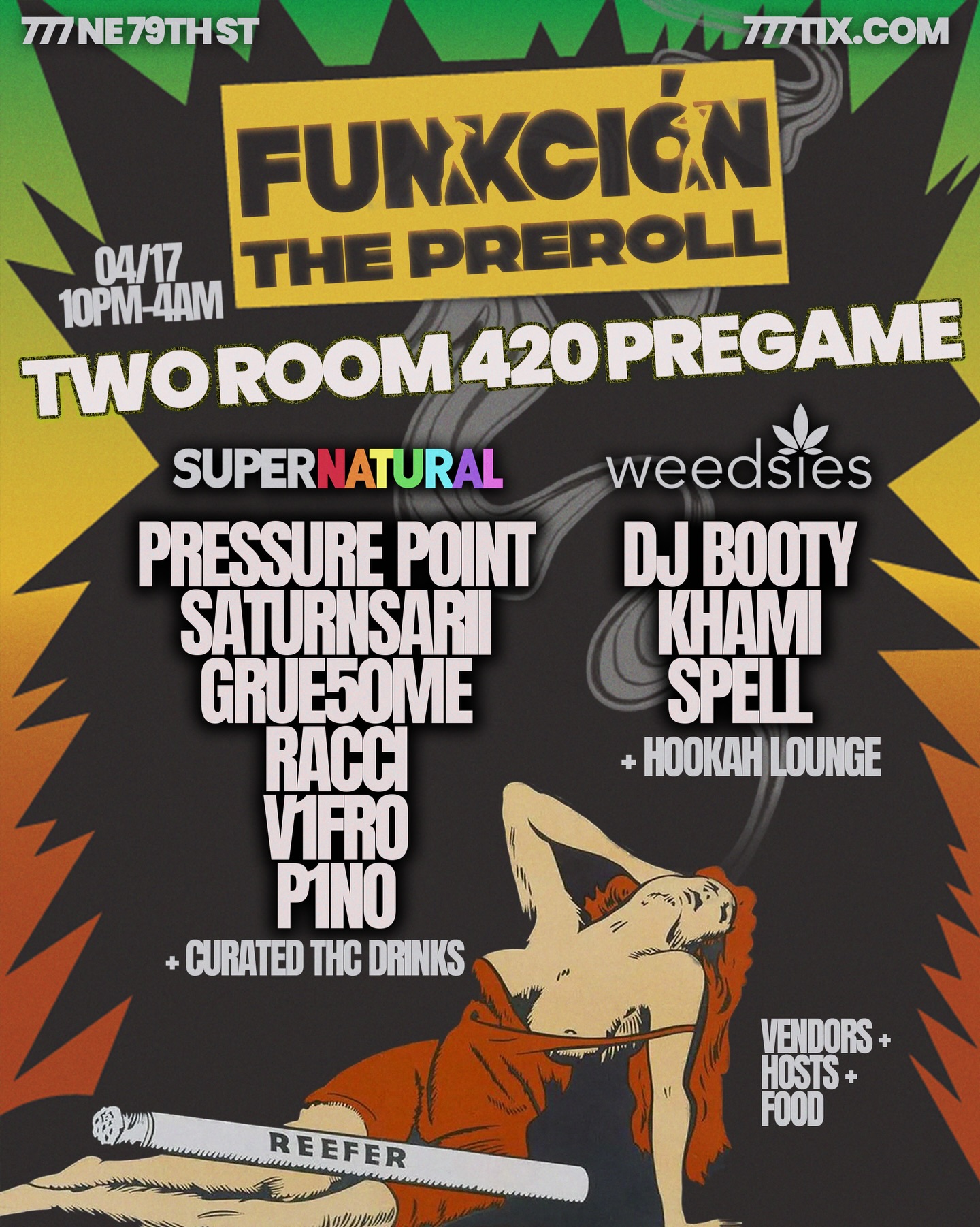 Flyer for FUNKCIÓN: THE PREROLL 420 PREGAME