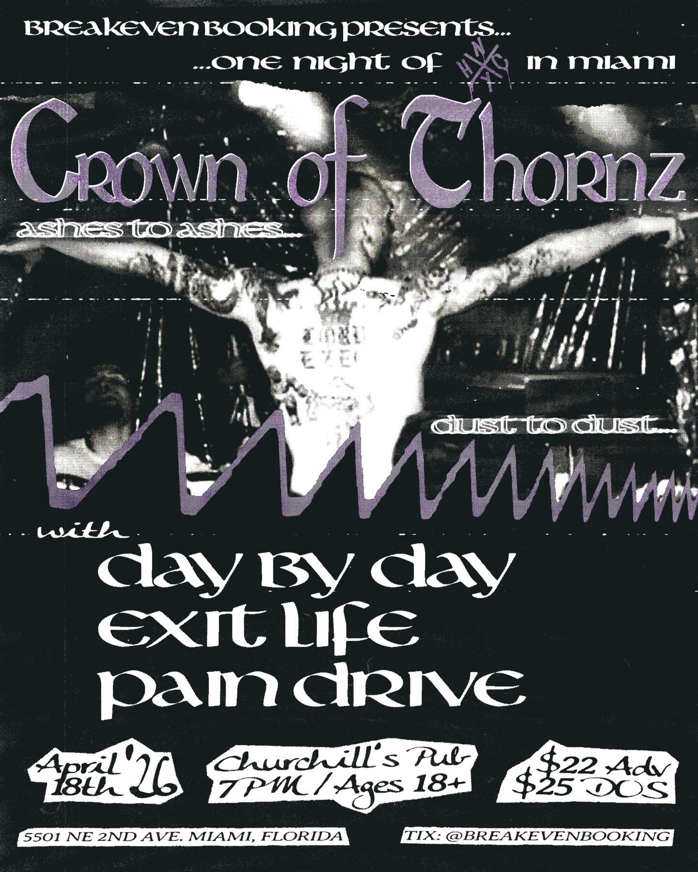 Flyer for Crown of Thornz + Day By Day +