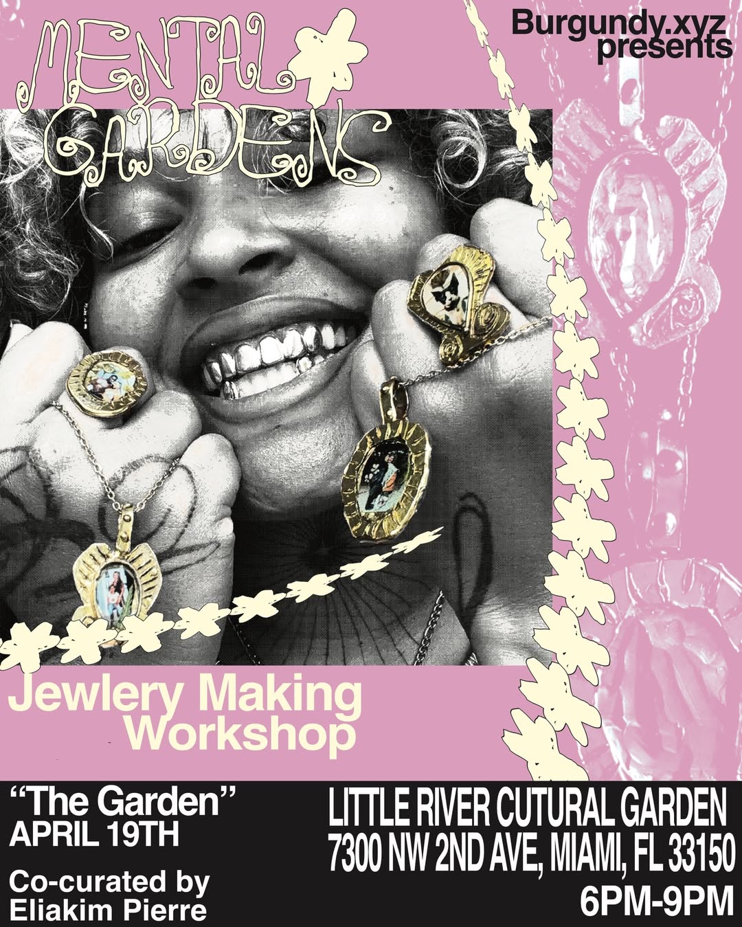 Flyer for Mental Gardens: Jewelry Making Workshop