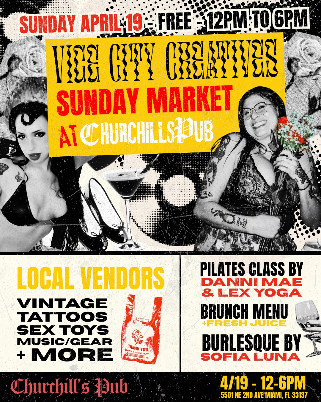Flyer for Vice City Creatives: Sunday Market